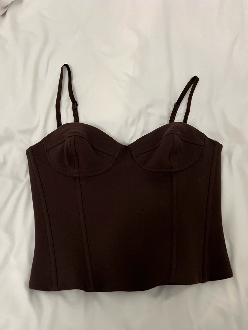 Wilfred Aritzia Brown Bustier Crop Top - size 2)